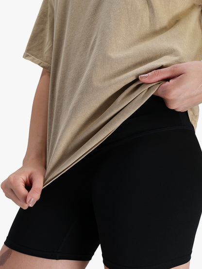 Women's Oversized Acid Wash T-shirt Beige