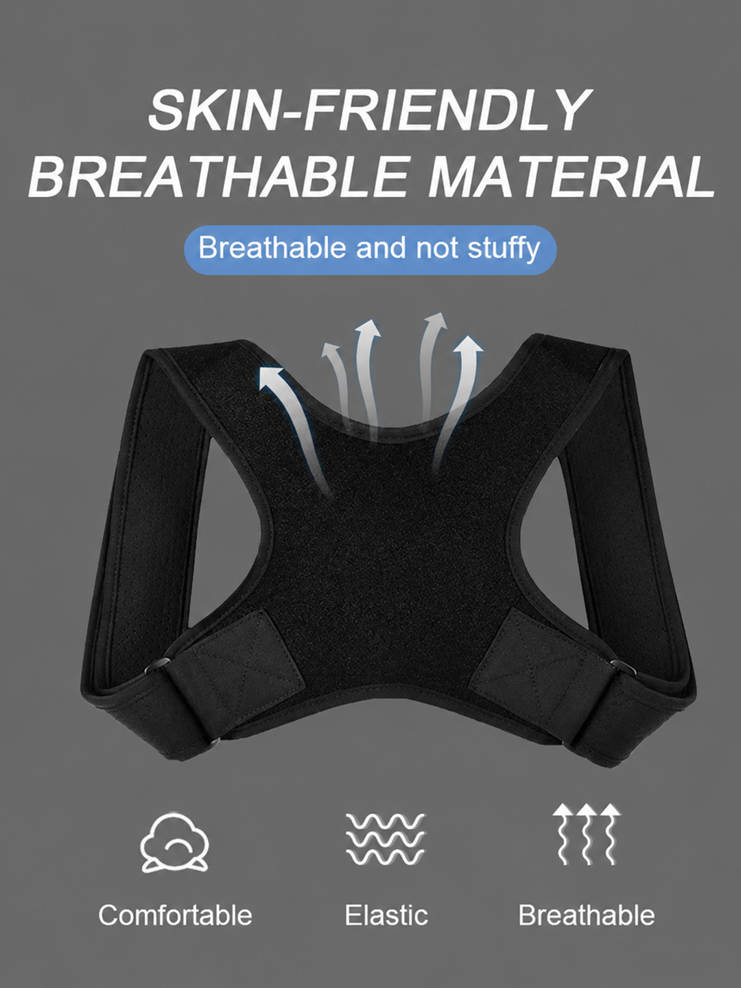 Chkokko Adjustable Posture Corrector for Men & Women – Upper Back & Shoulder Support Brace