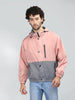 Men Colourblocked Hooded Windcheater Oversized Sports Jacket