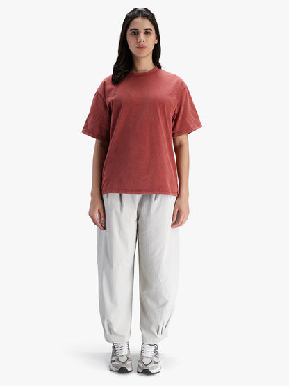 Women's Relaxed Fit High Rise Elastic Waist Athleisure Trouser Slate Grey