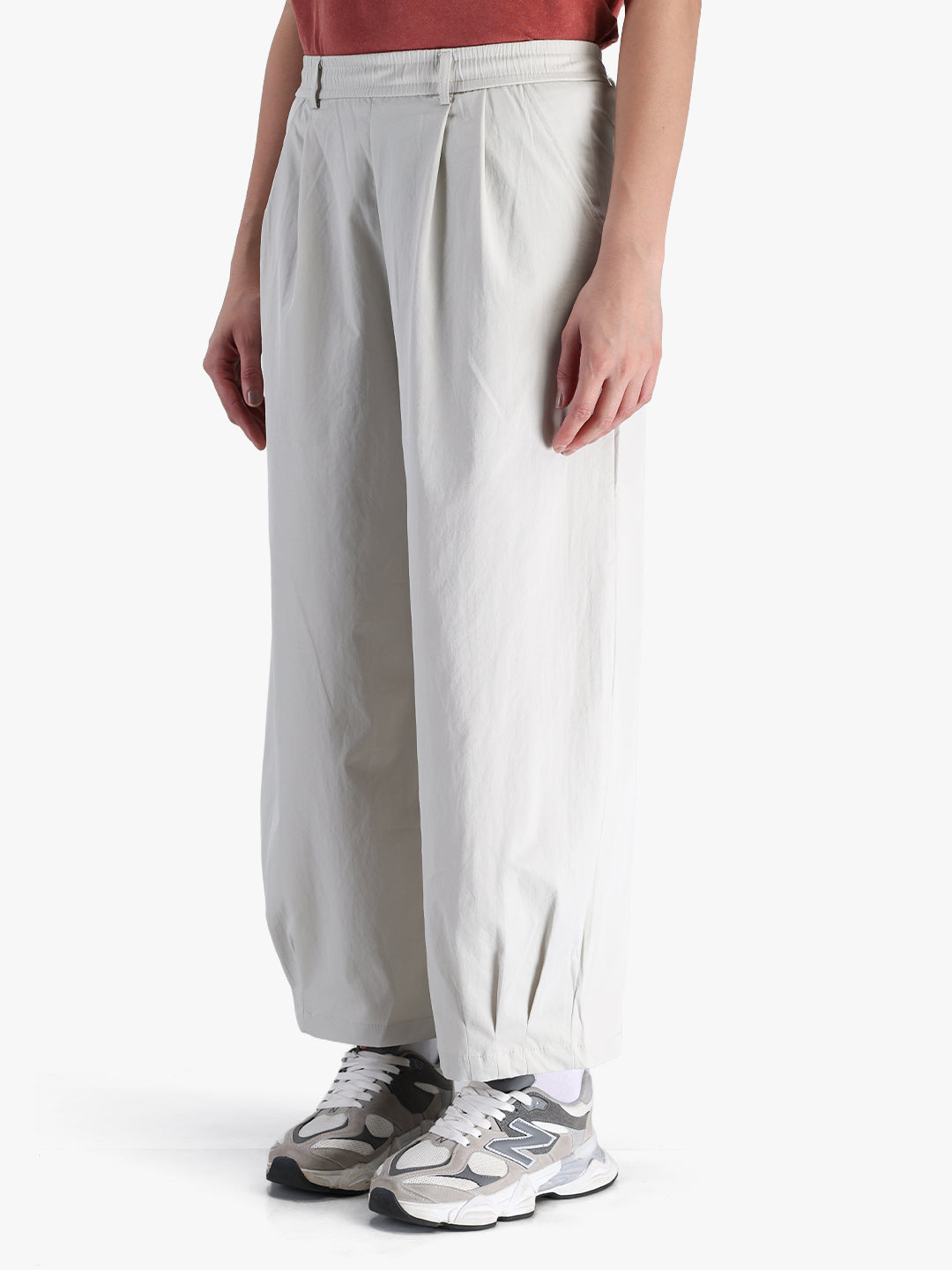 Women's Relaxed Fit High Rise Elastic Waist Athleisure Trouser Slate Grey