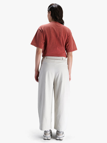 Women's Relaxed Fit High Rise Elastic Waist Athleisure Trouser Slate Grey