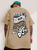 Men Cotton Printed Oversized Fit Half Sleeves T-Shirt
