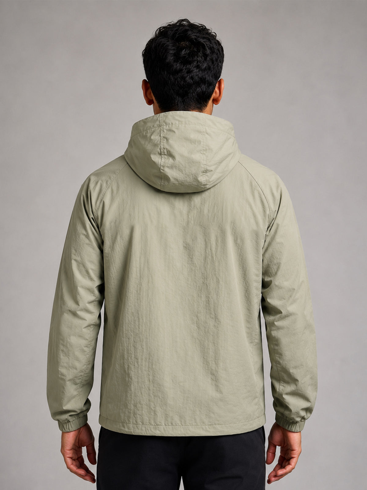 Men’s Green Lightweight Hooded Windcheater Jacket