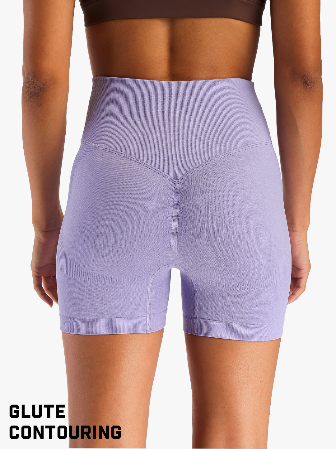 Women's High-Waist Seamless Stretch Yoga Shorts Purple