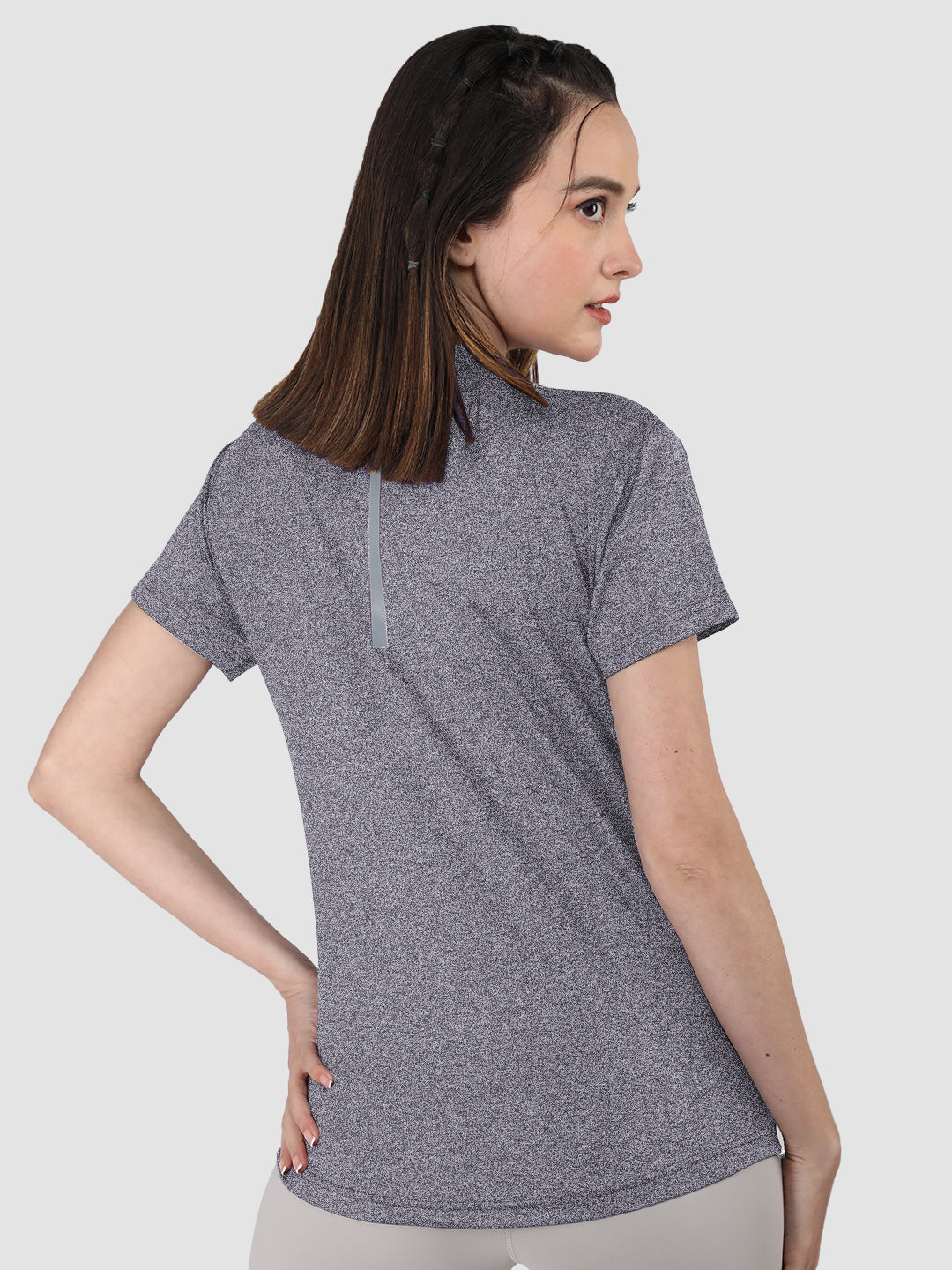 Women's Half Sleeve Dry Fit Gym T-Shirt Light Purple