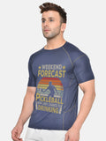 Men Printed Regular Gym Sports T-Shirt Navy