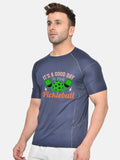 Men Printed Regular Gym Sports T-Shirt Navy