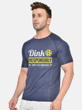 Men Printed Regular Gym Sports T-Shirt Navy