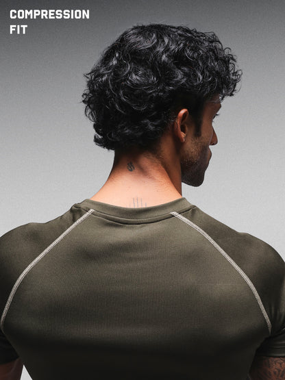Men’s Performance Compression T-Shirt for Gym Olive