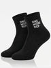 CHKOKKO “One More Rep” Printed Ankle Socks – Unisex Cotton Sports Socks Black