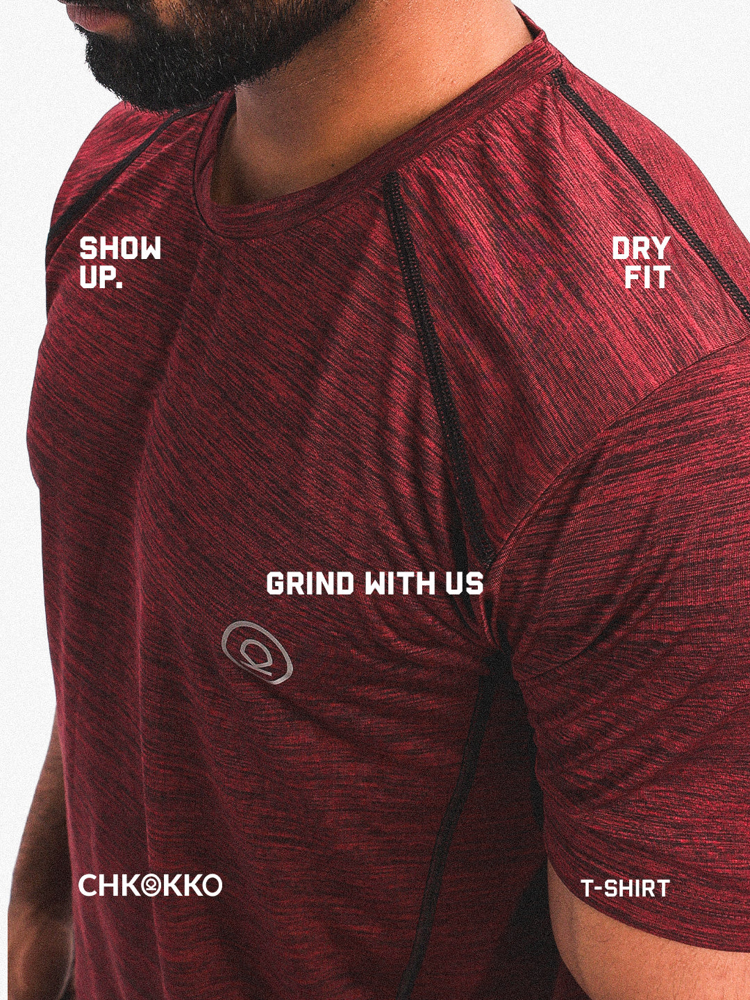 Men's Half Sleeves Dry Fit Gym Sports T-Shirt Wine