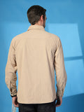 Men Winter Wear Solid Corduroy Casual Shacket