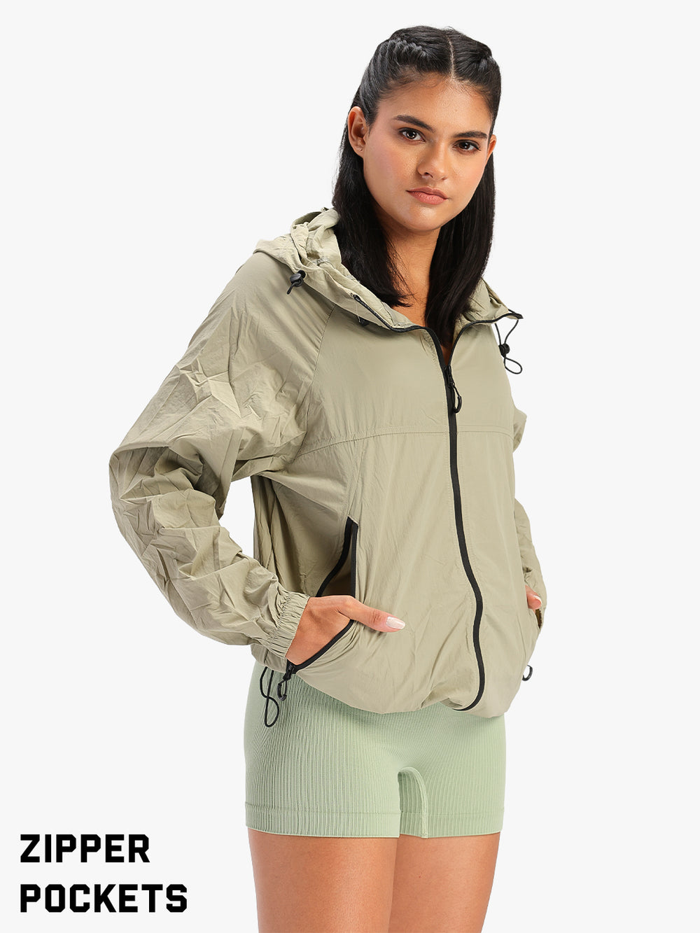 Women's Green Hooded Sunscreen Jacket UPF 50+ | UV & Sun Protection