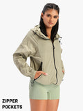 Women's Lightweight UV Protection Hooded Green Summer Jacket