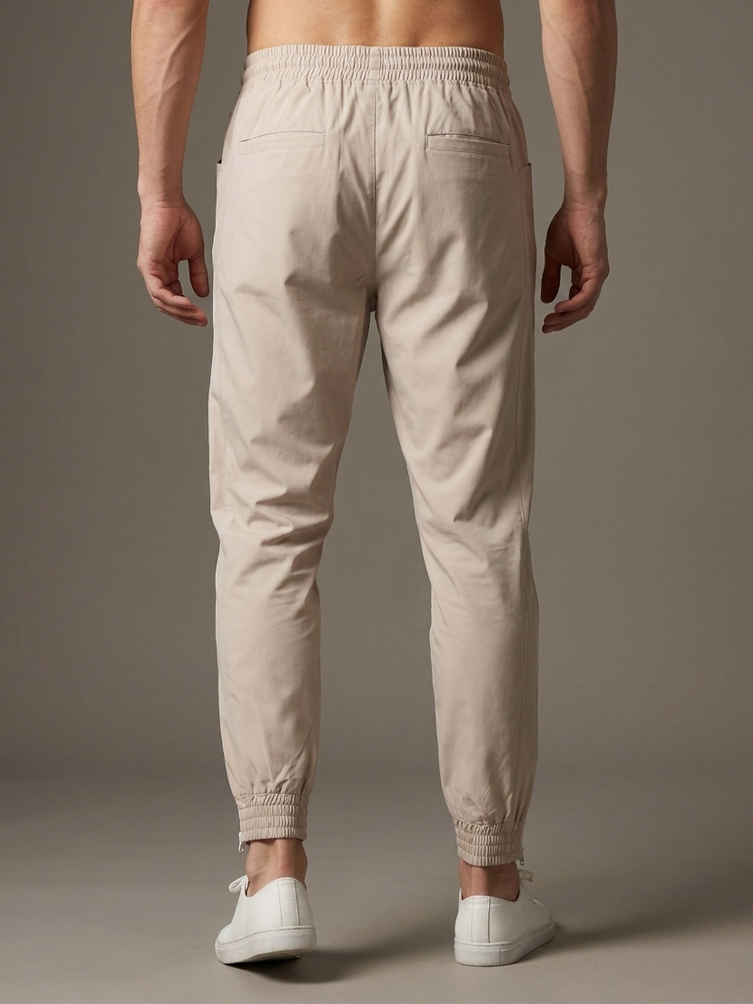 Men Beige Gym Training Sports Trackpant