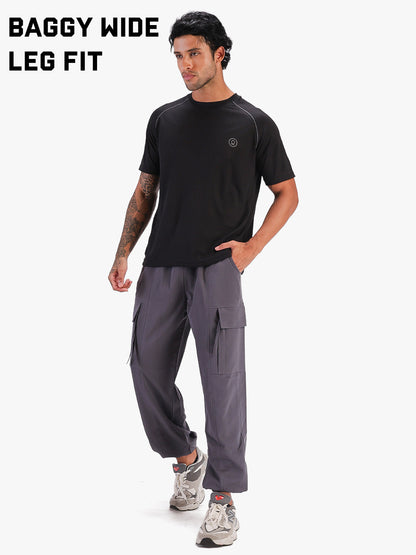 Men’s Grey Sports Track Pants with Side Pockets