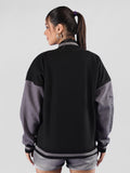 Women Oversized Winter Wear Varsity Jacket with Ribbed Cuffs