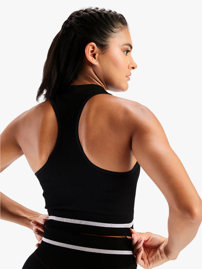 Women's Ribbed Activewear Co-Ord Set Black