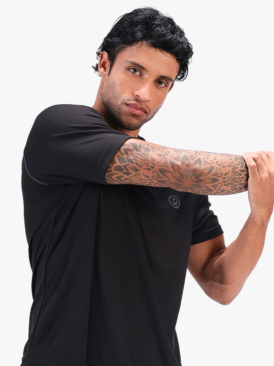 Men's Half Sleeves Quick Dry Sports T-shirt Black