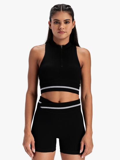 Women's Ribbed Activewear Co-Ord Set Black