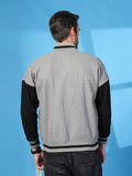 Men Oversized Winter Wear Varsity Jacket with Ribbed Cuffs