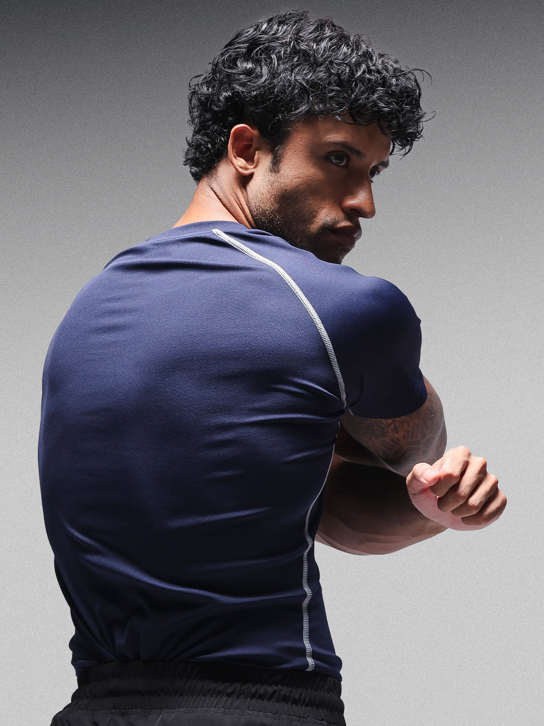 Men’s Performance Compression T-Shirt for Gym Navy