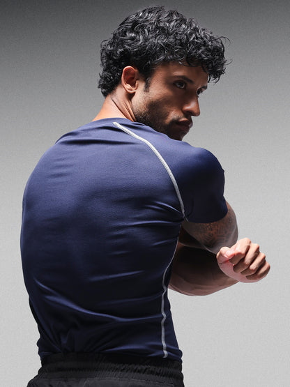 Men’s Performance Compression T-Shirt for Gym Navy
