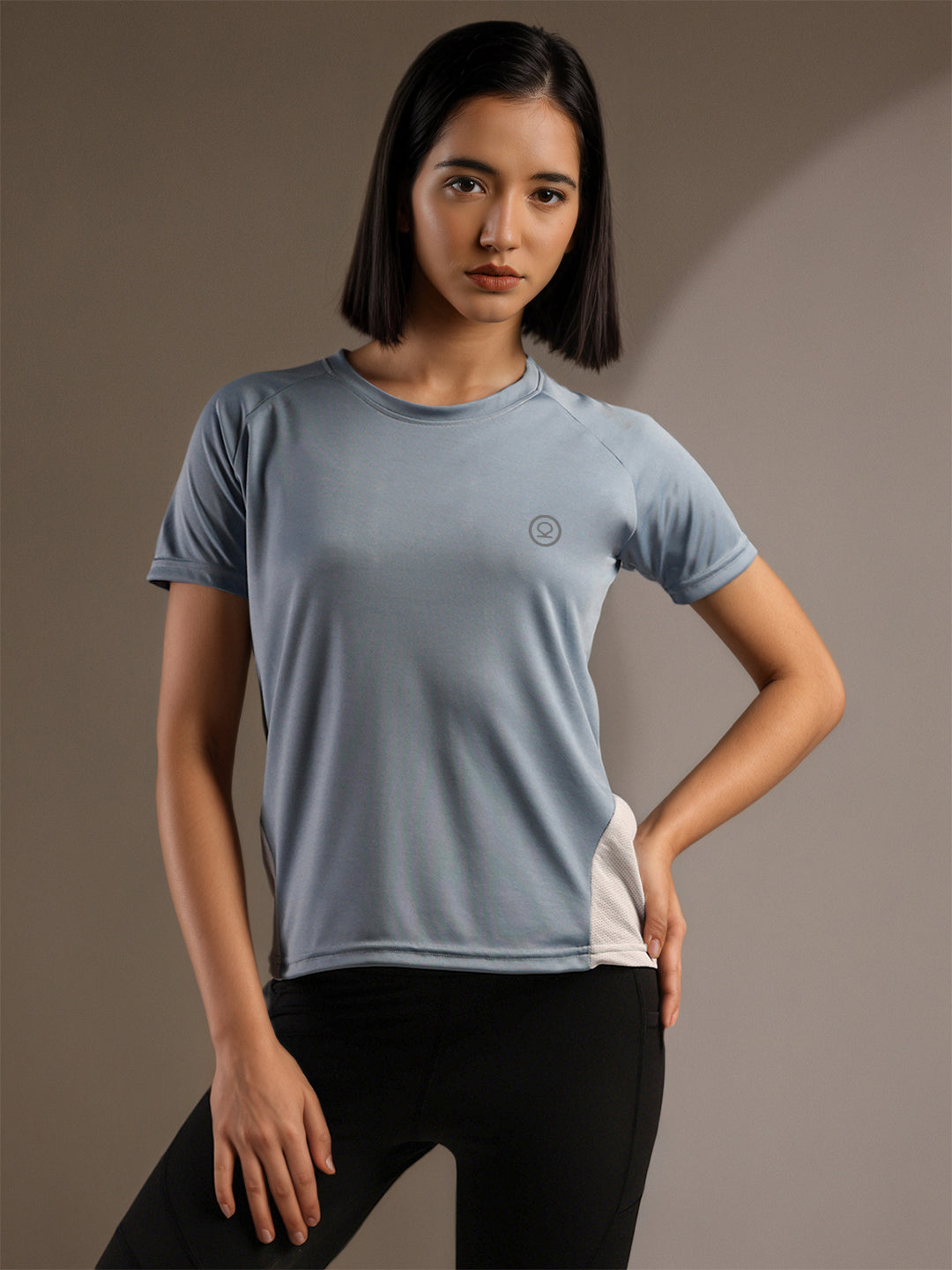Women's Half Sleeves Dry Fit Gym T-shirt Blue White
