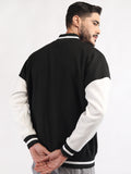 Men Oversized Winter Wear Varsity Jacket with Ribbed Cuffs