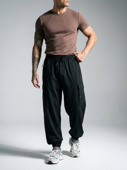 Men’s Black Relaxed Fit Sports Trackpant