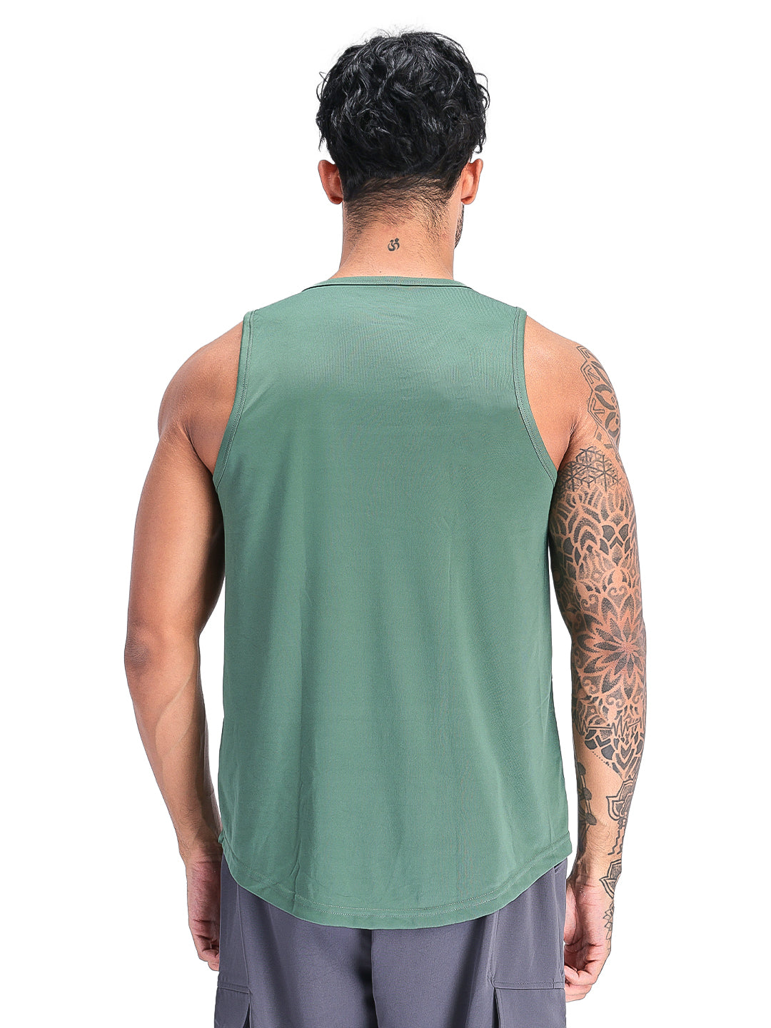 Men Green Dry Fit Gym Sleeveless Sports Tanktop