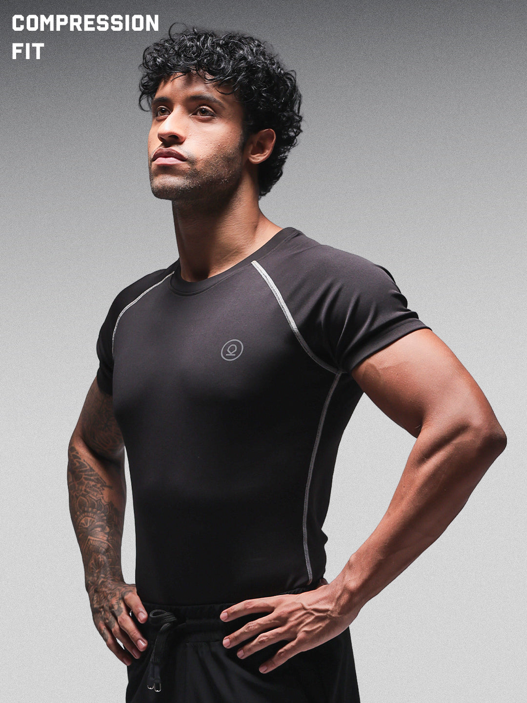 Men’s Performance Compression T-Shirt for Gym Black