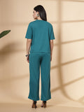 Women's Teal Casual Summer Co-ord Set