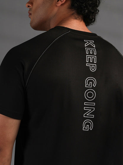 Men's Half Sleeves Quick Dry Sports T-shirt Black