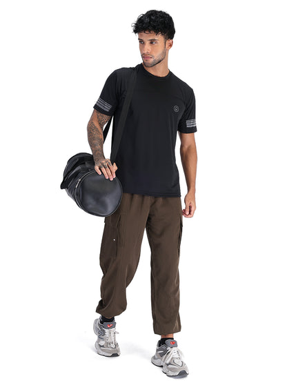 Men's Half Sleeves Dry Fit Gym T-shirt Black