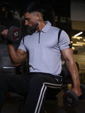 Men's Polo Neck Regular Fit Gym Sports Zipper T-Shirt