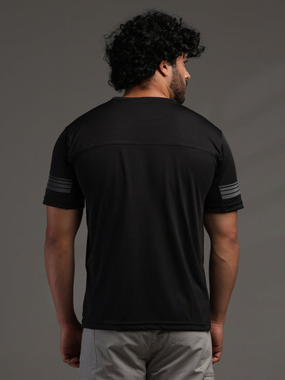 Men's Half Sleeves Dry Fit Gym T-shirt Black