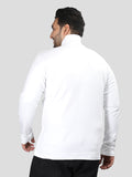 Men White Winter Wear Cotton High Neck Regular Fit T Shirt