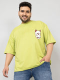 Men Plus Size Printed Oversized Half Sleeves T-Shirt