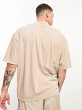 Men Oversized Cotton Solid Round Neck Tshirts