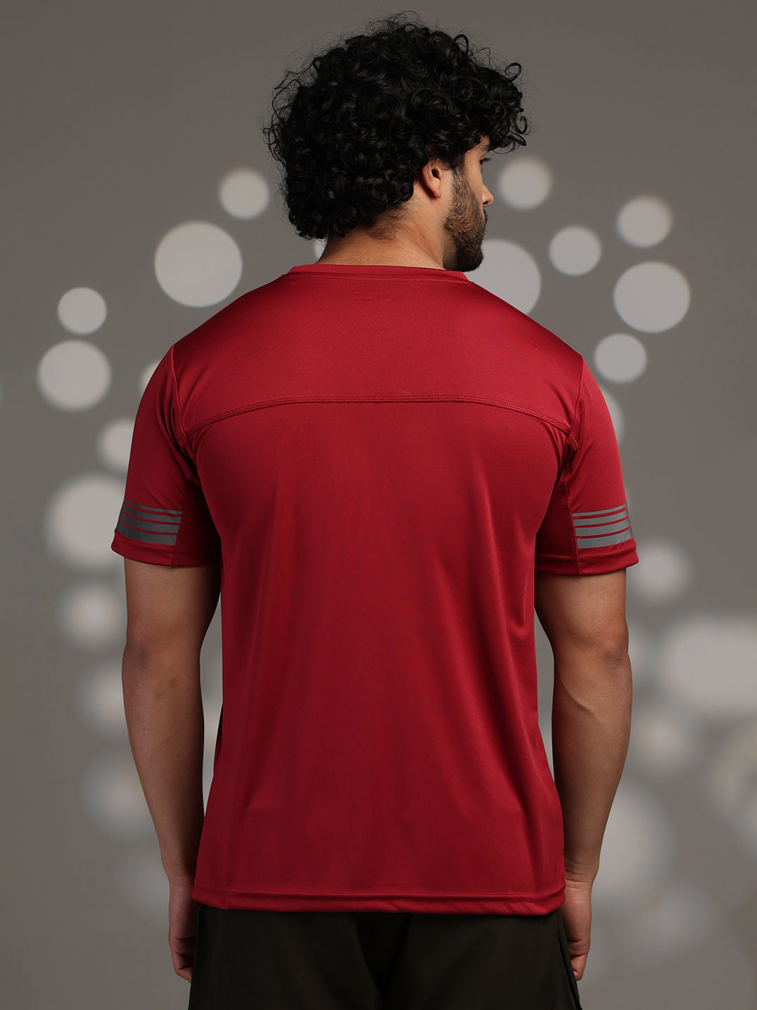 Men's Half Sleeves Dry Fit Gym T-shirt Maroon