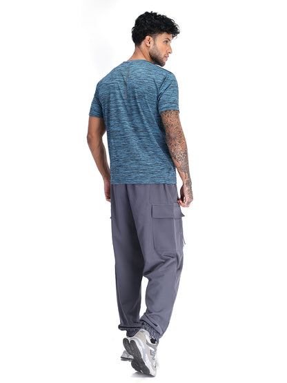 Men's Half Sleeves Dry Fit Gym Sports T-Shirt Sea Green