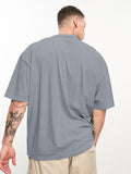 Men Oversized Cotton Solid Round Neck Tshirts