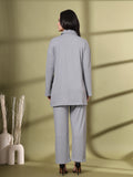 Women's Slate Grey Solid Summer Polyester Co-ord set