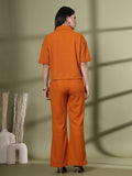 Women Orange Casual Summer Co-ord Set