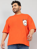 Men Plus Size Printed Oversized Half Sleeves T-Shirt