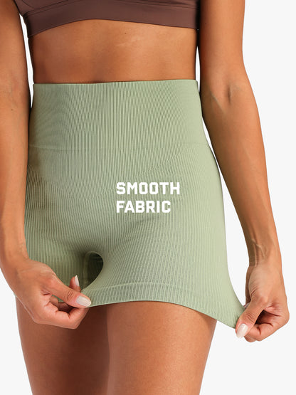 Women's Seamless Ribbed High-Waist Biker Shorts Green