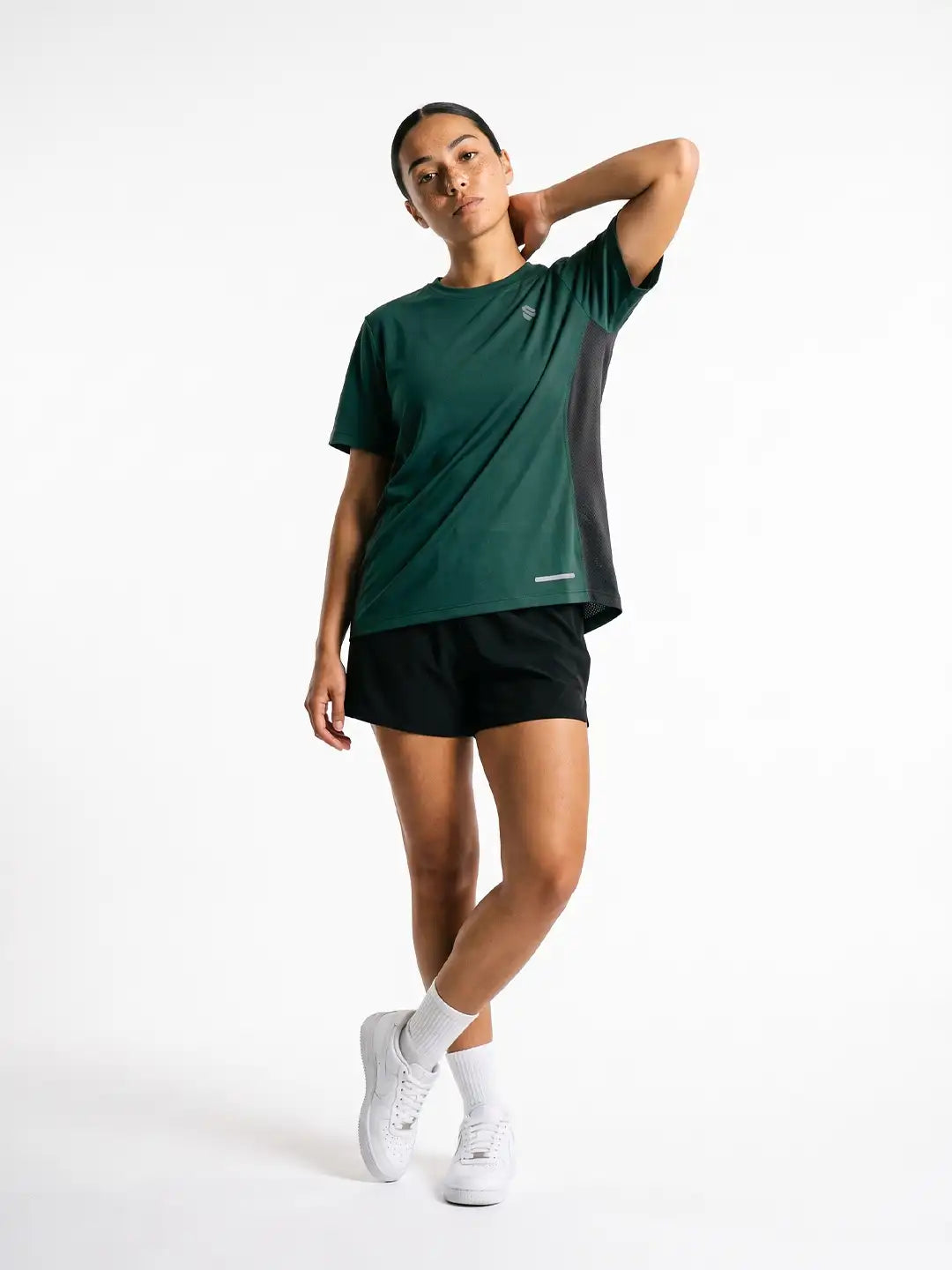 Women's Half Sleeve Dry Fit Active Wear Sports T-shirts Dark Green