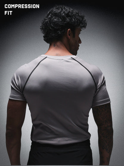 Men’s Performance Compression T-Shirt for Gym Grey